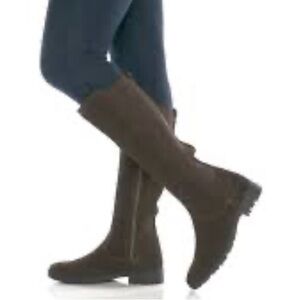Sam Edelman 8 Painter Dark brown Soft Suede tall riding boots low heel Size 6.5